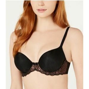 NWT Wacoal La Femme T-Shirt Bra Black/Bronze